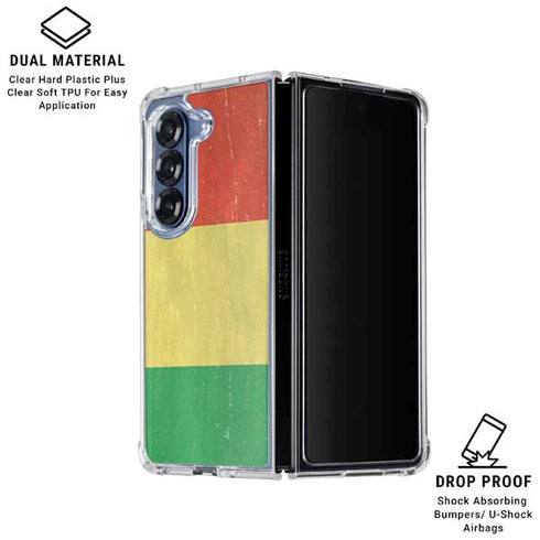 Bolivia Flag Distressed Galaxy Z Fold6 Clear Case